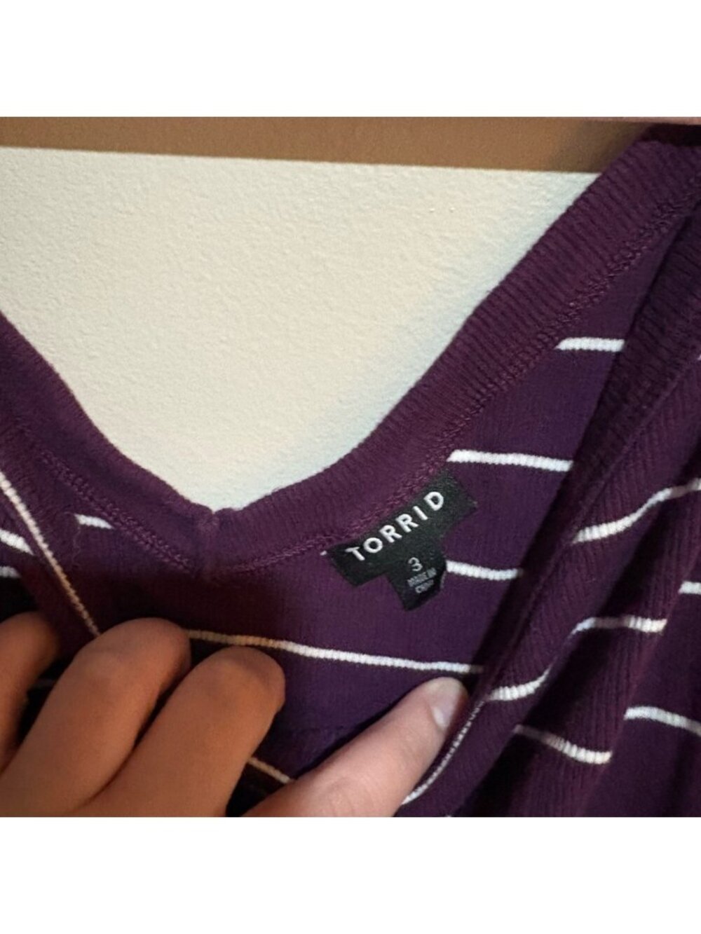 Purple and White Striped Camisole - Picture 2 of 3